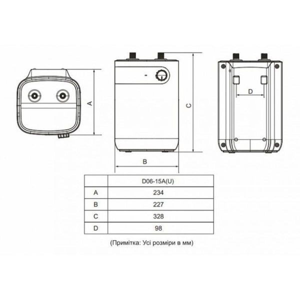 Електричний водонагрівач MIDEA D06-15A(U) 3888 фото