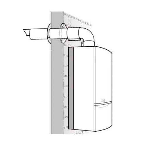 Комплект коаксиальный Viessmann &Oslash;60/100 мм: колено 87&deg; + проход AZ 7373232 7373226/7373232 фото