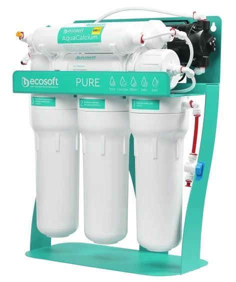 Фільтр зворотного осмосу Ecosoft P&rsquo;URE AquaCalcium Mint з помпою на станині (MO675PSMACECO) MO675PSMACECO фото