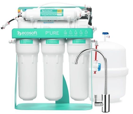 Фільтр зворотного осмосу Ecosoft P&rsquo;URE AquaCalcium Mint з помпою на станині (MO675PSMACECO) MO675PSMACECO фото