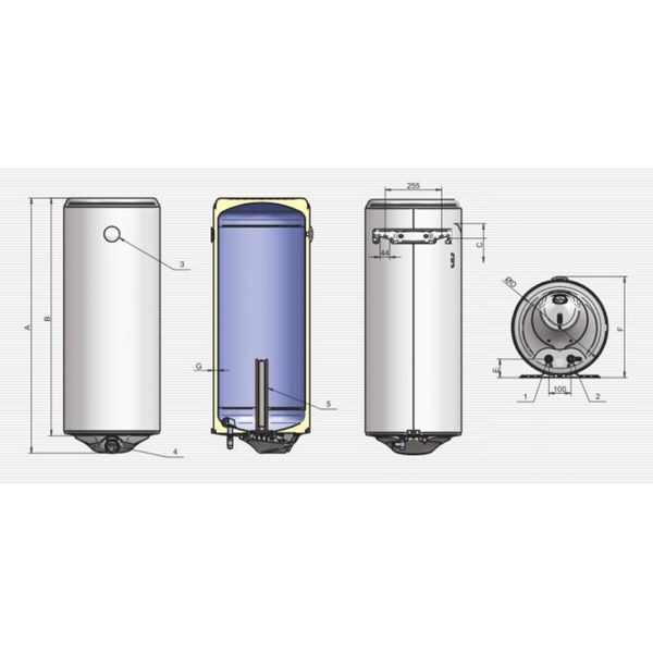 Электрический водонагреватель Eldom Style DRY 80 2x1.0 kW 72265WD 3147 фото