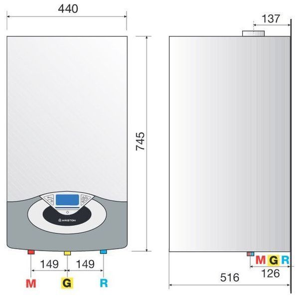 Одноконтурный конденсационный газовый котел Ariston GENUS PREMIUM EVO HP 45KW EU (3581564) 3581564 фото